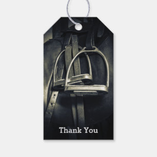 Étiquettes-cadeau Élégant Merci à selle anglaise