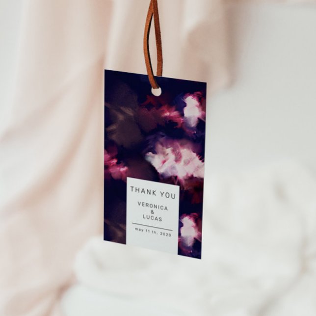 Étiquettes-cadeau Élégant Merci de brosse artistique Bourgogne (Créateur téléchargé)