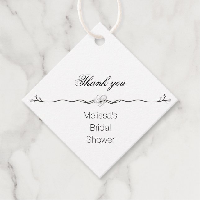 Étiquettes Cadeau Élégant Merci de Fête des mariées (Devant)
