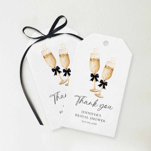 Étiquettes-cadeau Élégant Merci de Fête des mariées Champagne