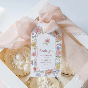 Étiquettes-cadeau Élégant Merci de Fête des mariées de jardin