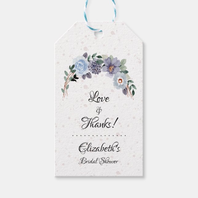 Étiquettes-cadeau Élégant Merci de Fête des mariées Floral (Devant)