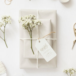 Étiquettes-cadeau Élégant Merci de Mariage de script