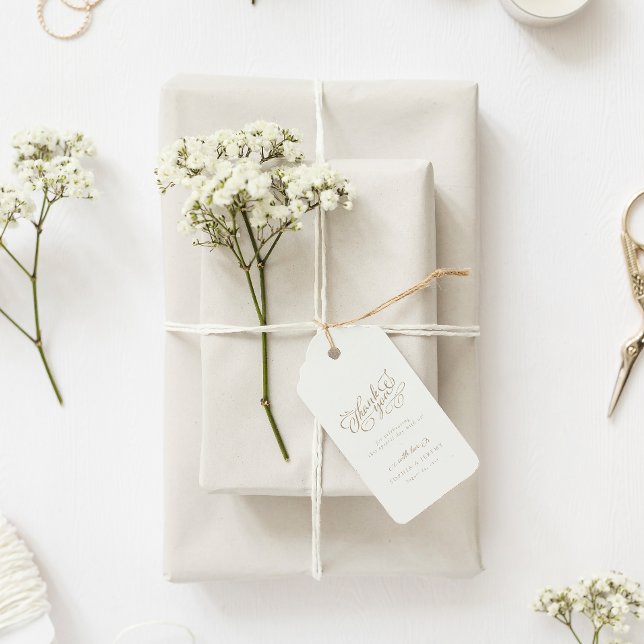 Étiquettes-cadeau Élégant Merci de Mariage de script (Créateur téléchargé)