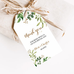 Étiquettes-cadeau Elégant Merci de verdure feuille Eucalyptus