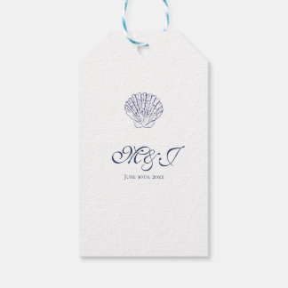 Étiquettes-cadeau Élégant Merci Mariage de coque bleu foncé