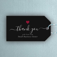 Élégant Merci moderne Script Red Heart Business