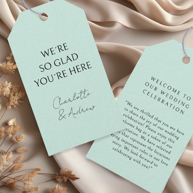 Étiquettes-cadeau Élégant, minimal, écriture manuscrite, vert clair (Créateur téléchargé)