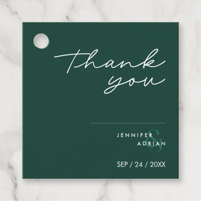 Étiquettes Cadeau Elégant minimal Eerie Noir Moderne Mariage Faveur  (Devant)