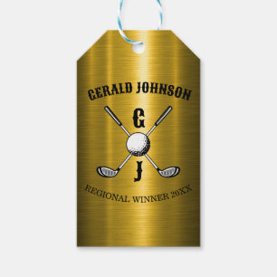 Étiquettes-cadeau Élégant Minimaliste Golf Monogr...