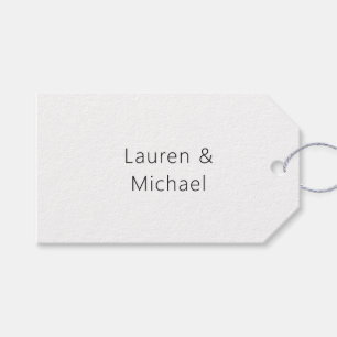 Étiquettes-cadeau Élégant minimaliste mariage noir blanc clair