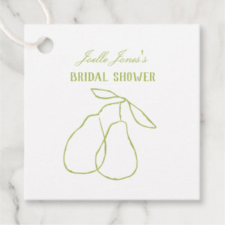 Étiquettes Cadeau Elegant Modern Green Perfect Pear Bridal Shower