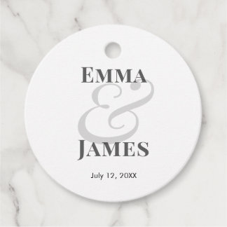 Étiquettes Cadeau Elegant Modern Wedding with Names | Date