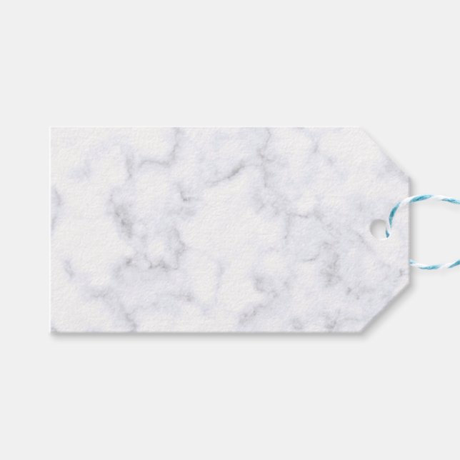 Étiquettes-cadeau Elegant Modern White Marble (Devant (Horizontal))