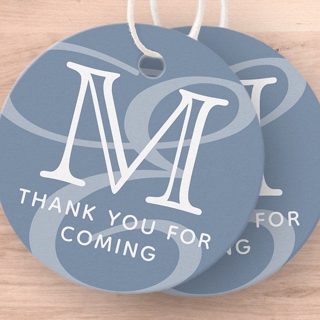 Étiquettes Cadeau Élégant Moderne Chic Double Monogramme Merci (Créateur téléchargé)
