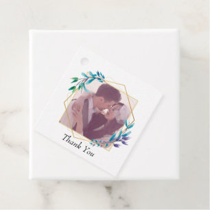 Étiquettes Cadeau Elegant moderne Gold géométrique & Leaf Mariage ph