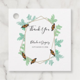 Étiquettes Cadeau Élégant Monarque Papillon Mariage Cadeau