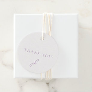 Étiquettes Cadeau Élégant monogramme de mariage en écriture lilas
