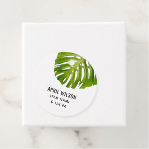 ÉTIQUETTES CADEAU ÉLÉGANT MONSTERA VERT FEUILLE DE FOLIAGE PRIX