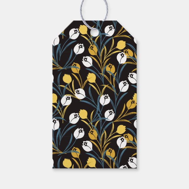 Étiquettes-cadeau Élégant motif floral de Tulipe (Devant)
