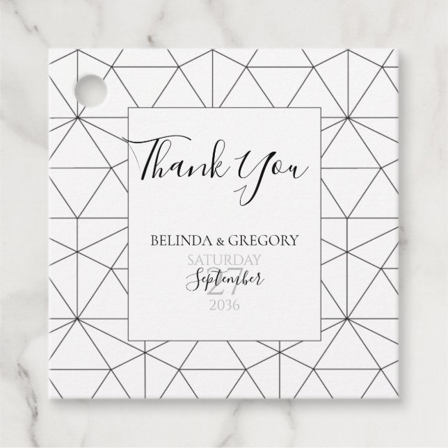 Étiquettes Cadeau Élégant Motif géométrique Mariage Cadeau Favoriser (Devant)