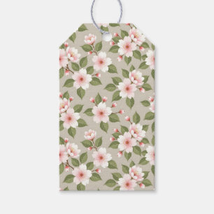 Étiquettes-cadeau Élégant motif sans couture de fleurs de cerisier