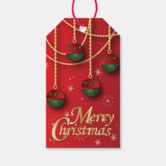 Étiquettes-cadeau Élégant Noël vert, rouge et or