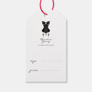 Étiquettes-cadeau Elégant noir blanc Lingerie Boutique Prix Tags
