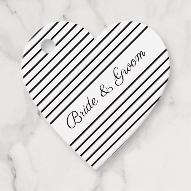Étiquettes Cadeau Élégant noir et blanc (Devant)