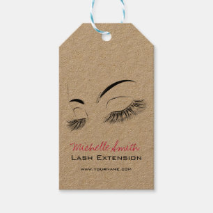 Étiquettes-cadeau Elégant noir et blanc Eyelashes Dessin Barre Lash