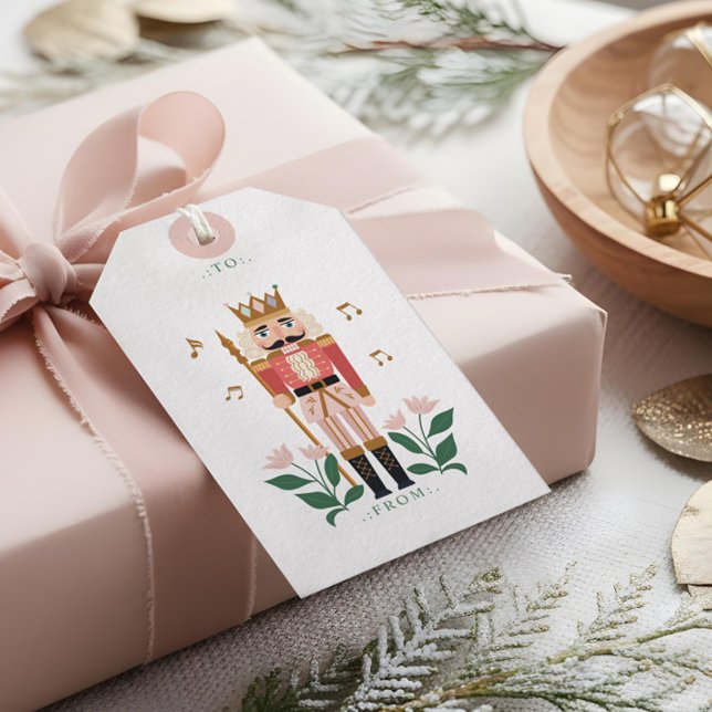 Étiquettes-cadeau Élégant Nutcracker Ballet Soldier À & De (Elegant Nutcracker Ballet Toy Soldier To & From Gift Tags)