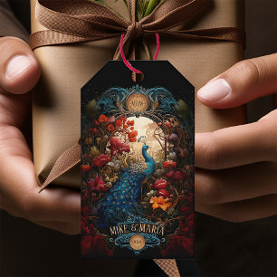 Étiquettes-cadeau Élégant Paon Victorien Romantique Vintage