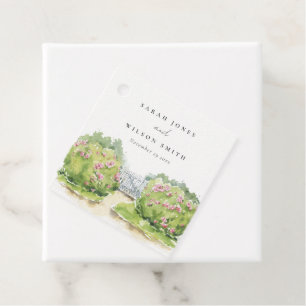 Étiquettes Cadeau Elégant Pastel Aquarelle Cottage Jardin Mariage