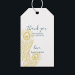 Étiquettes-cadeau Élégant Peacock Mariage Merci  Cadeau<br><div class="desc">Élégant et mignon Elegant Gold Peacock Mariage Merci Tags cadeaux.</div>
