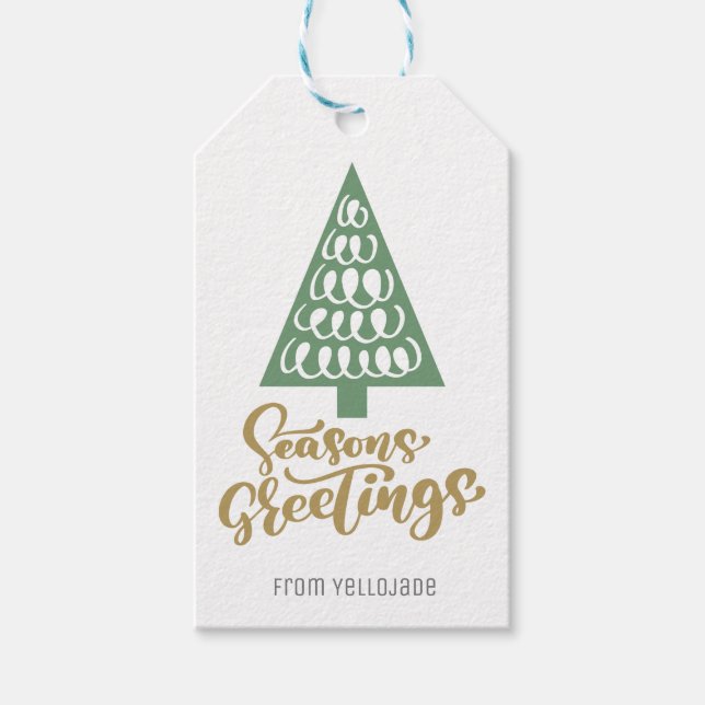 Étiquettes-cadeau Élégant personnalisable Joyeuses Fêtes de Noël G (Devant)