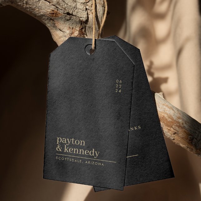 Étiquettes-cadeau Élégant Personnalisé Avec Nom Mariage Merci (Créateur téléchargé)