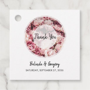 Étiquettes Cadeau Elégant Pink Peonies Mariage cadeau