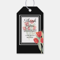 Elégant printemps Rouge Tulipe Flore Noir 55e anni
