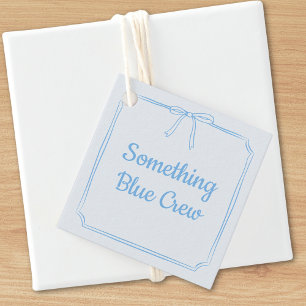 Étiquettes Cadeau Élégant quelque chose Blue Crew Cute Bow Bridal Pa