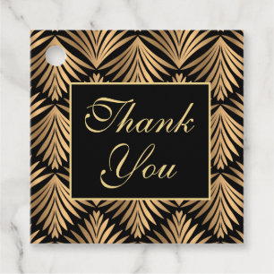 Étiquettes Cadeau Élégant Remerciement Floral Art Déco Gatsby Mariag