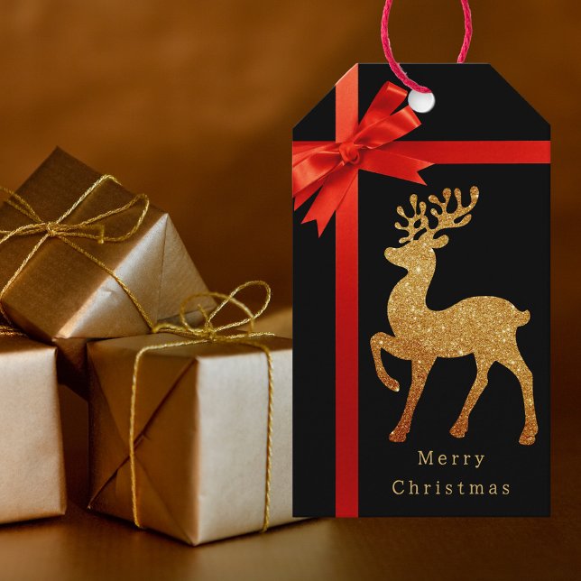 Étiquettes-cadeau Élégant renne de Noël classique moderne (Créateur téléchargé)