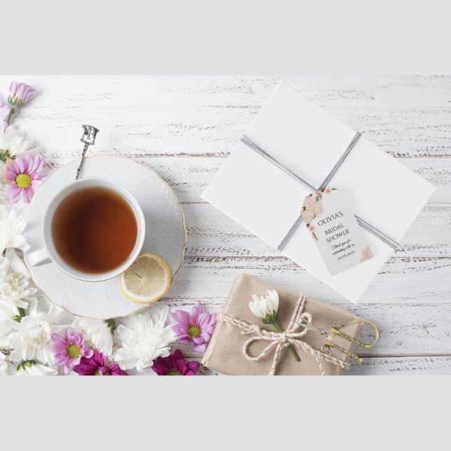 Étiquettes-cadeau Élégant Romantique Blush Rose Floral Blossom (Créateur téléchargé)