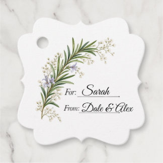 Étiquettes Cadeau Élégant Romarin Gypsophile