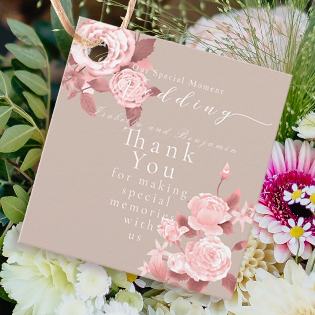Étiquettes Cadeau Élégant Rose chic Mariage (Lovely rose wedding design gift tag.)
