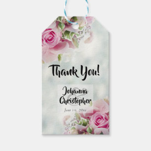 Étiquettes-cadeau Élégant rose Roses & Peony Buds Mariage Tags cadea
