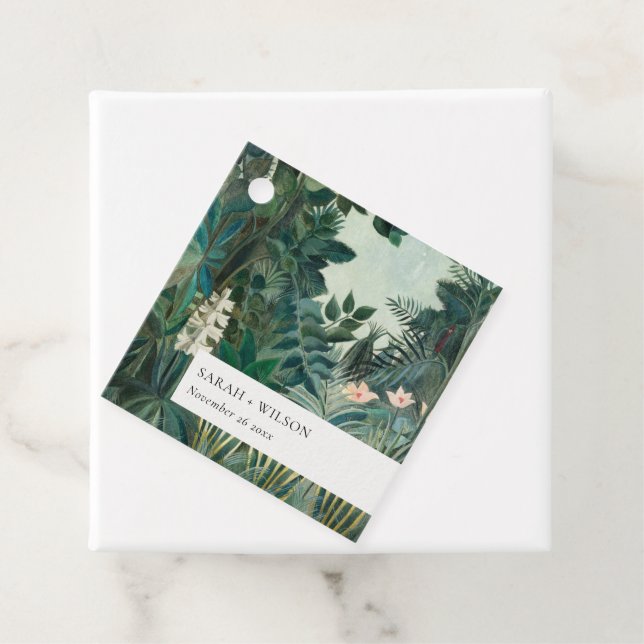 Étiquettes Cadeau Élégant Rustique Exotique Tropical Mariage de forê (En situation)
