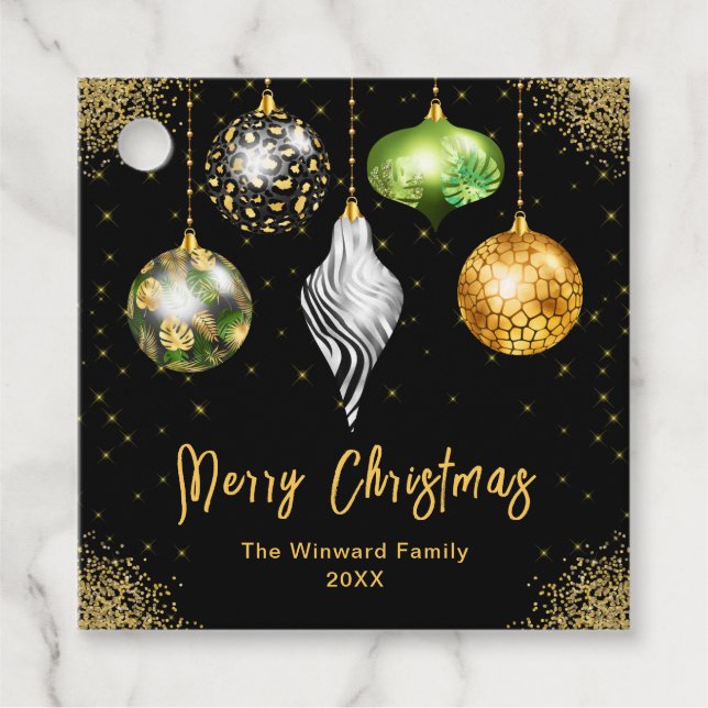 Étiquettes Cadeau Elegant Safari Theme Ornament Christmas (Devant)