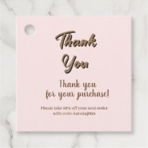 Élégant script carte cadeau rose blush merci