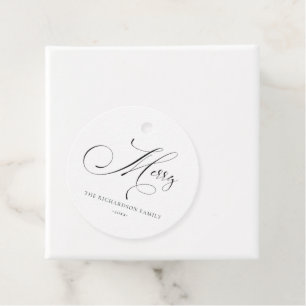 Étiquettes Cadeau Élégant Script minimal Joyeux voeux de Noël