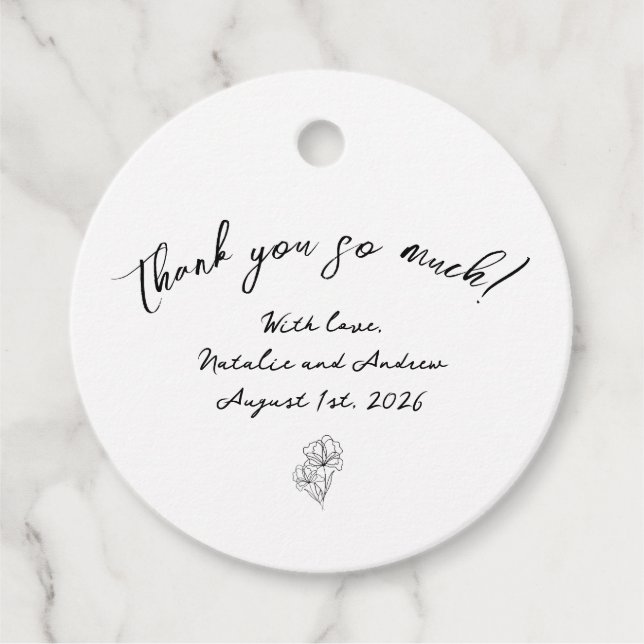 Étiquettes Cadeau Élégant script moderne Favoriser les balises (Devant)